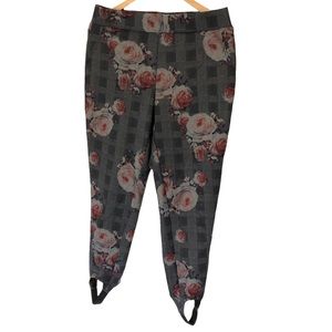Slimming Options floral plaid stirrup leggings